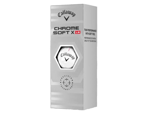 М'ячі для гольфу Callaway Chrome Soft  X LS 3 шт, білі М'ячі для гольфу Callaway Chrome Soft  X LS 3 шт, білі