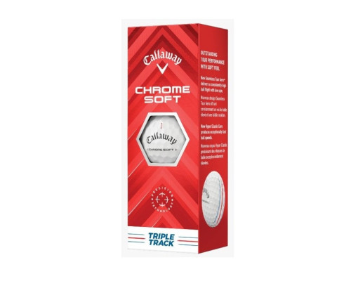 М'ячі для гольфу Callaway Chrome Soft TripleTrack 2024 3 шт, білі М'ячі для гольфу Callaway Chrome Soft TripleTrack 2024 3 шт, білі