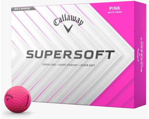 М'ячі для гольфу Callaway Supersoft 2025 12 шт, рожеві М'ячі для гольфу Callaway Supersoft 2025 12 шт, рожеві