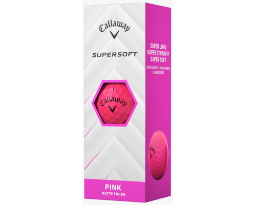 М'ячі для гольфу Callaway Supersoft 2025 12 шт, рожеві М'ячі для гольфу Callaway Supersoft 2025 12 шт, рожеві