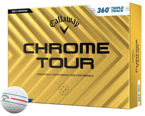 М'ячі для гольфу Callaway Chrome Tour TripleTrack 360 12 шт, білі М'ячі для гольфу Callaway Chrome Tour TripleTrack 360 12 шт, білі