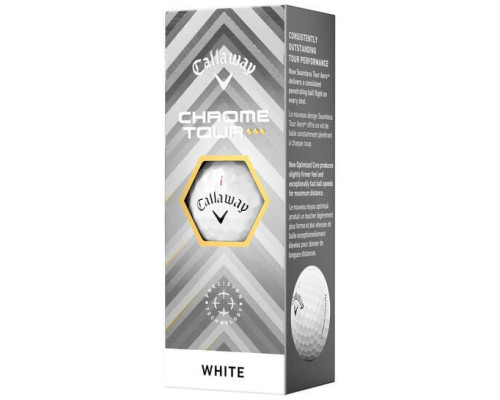 М'ячі для гольфу Callaway Chrome Tour Triple Diamond 2025 12 шт, білі М'ячі для гольфу Callaway Chrome Tour Triple Diamond 2025 12 шт, білі