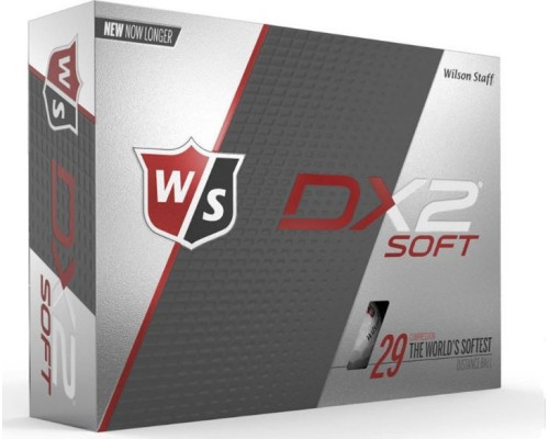 М'ячі для гольфу Wilson Staff DX2 Soft 12 шт, білі М'ячі для гольфу Wilson Staff DX2 Soft 12 шт, білі