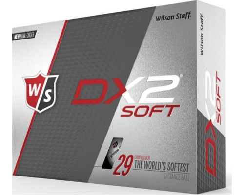 М'ячі для гольфу Wilson Staff DX2 Soft 12 шт, білі М'ячі для гольфу Wilson Staff DX2 Soft 12 шт, білі