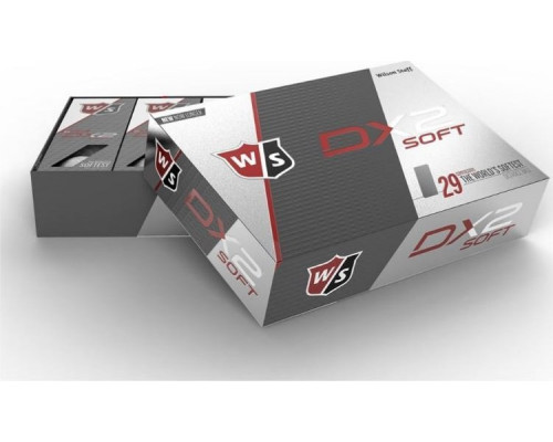 М'ячі для гольфу Wilson Staff DX2 Soft 12 шт, білі М'ячі для гольфу Wilson Staff DX2 Soft 12 шт, білі