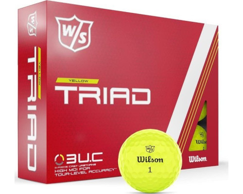 М'ячі для гольфу Wilson Staff TRIAD 12 шт, жовті М'ячі для гольфу Wilson Staff TRIAD 12 шт, жовті