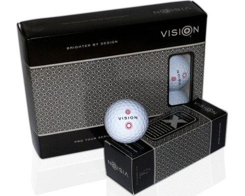М'ячі для гольфу Vision PRO-TOUR X * WJB 12 шт, біло-червоний М'ячі для гольфу Vision PRO-TOUR X * WJB 12 шт, біло-червоний