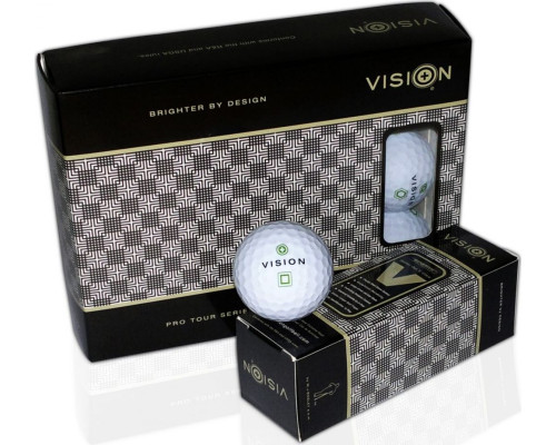 М'ячі для гольфу Vision PRO-TOUR X * WJB 12 шт, біло-зелені М'ячі для гольфу Vision PRO-TOUR X * WJB 12 шт, біло-зелені