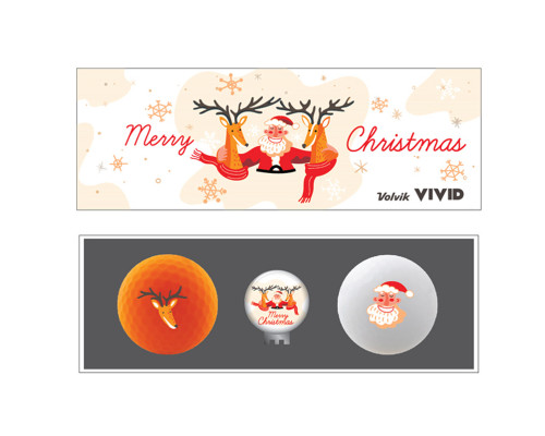 М'ячі для гольфу Volvik Christmas 2 шт, біло-помаранчевий М'ячі для гольфу Volvik Christmas 2 шт, біло-помаранчевий