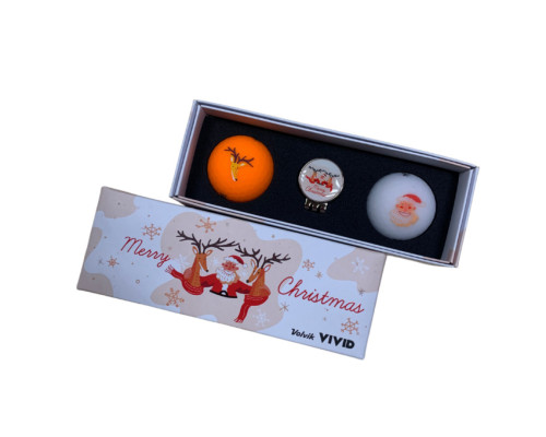 М'ячі для гольфу Volvik Christmas 2 шт, біло-помаранчевий М'ячі для гольфу Volvik Christmas 2 шт, біло-помаранчевий