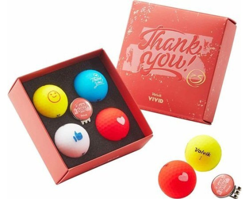 М'ячі для гольфу Volvik Thank You 4 шт, різнокольорові М'ячі для гольфу Volvik Thank You 4 шт, різнокольорові