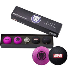 М'ячі для гольфу Volvik Marvel Black Panther 4 шт, чорно-фіолетові