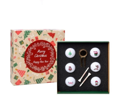 М'ячі для гольфу Toma Merry Christmas 6 шт, білі М'ячі для гольфу Toma Merry Christmas 6 шт, білі