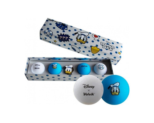 М'ячі для гольфу Volvik Disney Donald 4 шт, блакитно-сірі М'ячі для гольфу Volvik Disney Donald 4 шт, блакитно-сірі