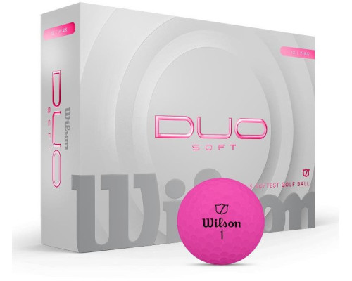 М'ячі для гольфу Wilson Duo Soft 2025 12 шт, рожеві М'ячі для гольфу Wilson Duo Soft 2025 12 шт, рожеві