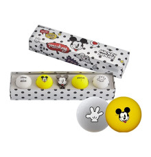 М'ячі для гольфу Volvik Disney Mickey 4 шт, сіро-жовті