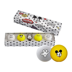 М'ячі для гольфу Volvik Disney Mickey 4 шт, сіро-жовті