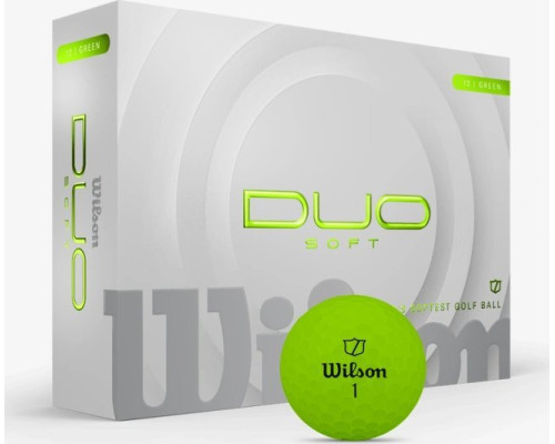 М'ячі для гольфу Wilson Staff Duo Soft 2025 12 шт, зелені М'ячі для гольфу Wilson Staff Duo Soft 2025 12 шт, зелені