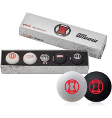 М'ячі для гольфу Volvik Marvel BLACK WIDOW 4 шт, чорно-сірі