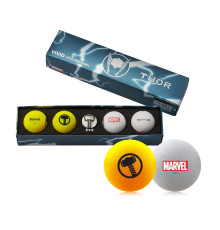 М'ячі для гольфу Volvik Marvel Thor 4 шт, сіро-жовті