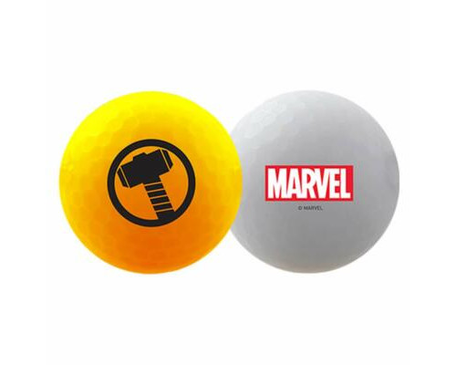 М'ячі для гольфу Volvik Marvel Thor 4 шт, сіро-жовті
