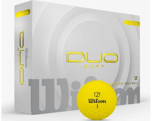 М'ячі для гольфу Wilson Staff Duo Soft 2025 12 шт, жовті М'ячі для гольфу Wilson Staff Duo Soft 2025 12 шт, жовті