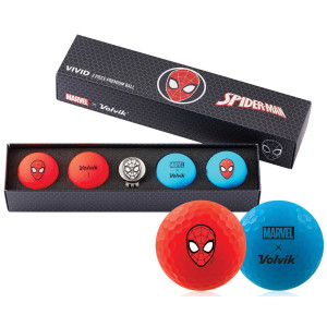 М'ячі для гольфу Volvik Marvel Spider Man 4 шт, червоно-сині