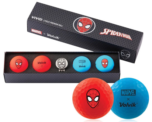М'ячі для гольфу Volvik Marvel Spider Man 4 шт, червоно-сині