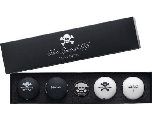 М'ячі для гольфу Volvik Skull 4 шт, чорно-білі