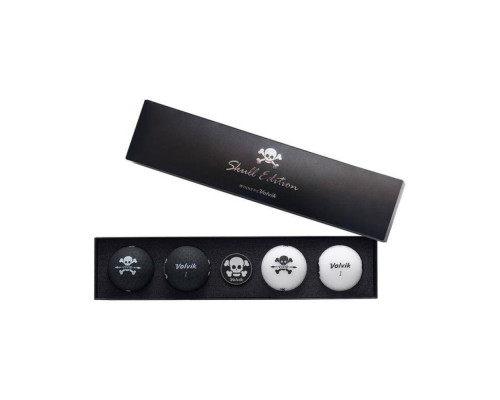 М'ячі для гольфу Volvik Skull 4 шт, чорно-білі