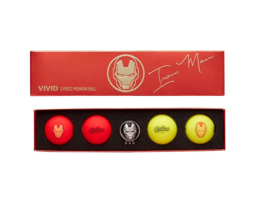М'ячі для гольфу Volvik Marvel Iron Man 4 шт, червоно-жовті