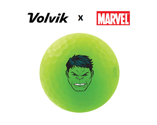 М'ячі для гольфу Volvik Marvel Hulk 4 шт, зелено-фіолетові