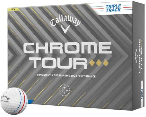 М'ячі для гольфу Callaway Chrome Tour Triple Diamond Track 2025 12 шт, білі М'ячі для гольфу Callaway Chrome Tour Triple Diamond Track 2025 12 шт, білі