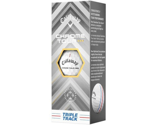 М'ячі для гольфу Callaway Chrome Tour Triple Diamond Track 2025 12 шт, білі М'ячі для гольфу Callaway Chrome Tour Triple Diamond Track 2025 12 шт, білі