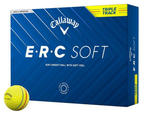 М'ячі для гольфу Callaway ERC Soft 2025 12 шт, жовті М'ячі для гольфу Callaway ERC Soft 2025 12 шт, жовті