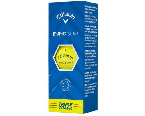 М'ячі для гольфу Callaway ERC Soft 2025 12 шт, жовті М'ячі для гольфу Callaway ERC Soft 2025 12 шт, жовті