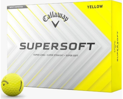 М'ячі для гольфу Callaway Supersoft 2025 12 шт, жовті М'ячі для гольфу Callaway Supersoft 2025 12 шт, жовті