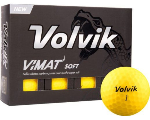 М'ячі для гольфу Volvik Vimat Soft 12 шт, жовті М'ячі для гольфу Volvik Vimat Soft 12 шт, жовті