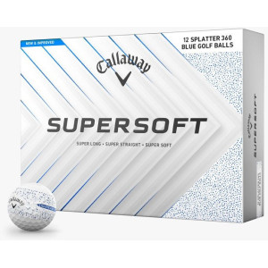 М'ячі для гольфу Callaway Supersoft  Splatter 360, 2025 12 шт, біло-синій