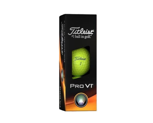 М'ячі для гольфу Titleist Pro V1 3 шт, жовті М'ячі для гольфу Titleist Pro V1 3 шт, жовті