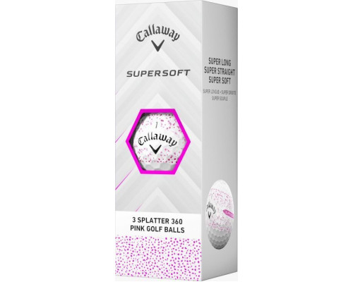 М'ячі для гольфу Callaway Supersoft Splatter 360,  2025 12, біло-рожеві М'ячі для гольфу Callaway Supersoft Splatter 360,  2025 12, біло-рожеві