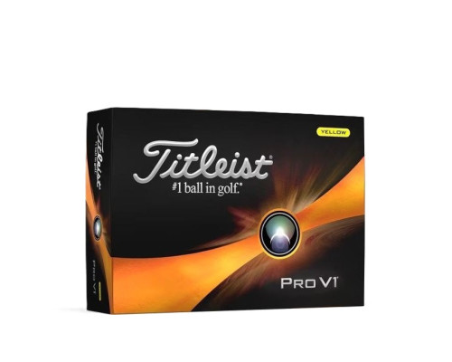 М'ячі для гольфу Titleist Pro V1 12 шт, жовті М'ячі для гольфу Titleist Pro V1 12 шт, жовті