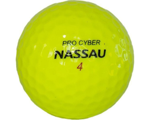 М'ячі для гольфу Nassau Pro Cyber 12 шт, жовті М'ячі для гольфу Nassau Pro Cyber 12 шт, жовті
