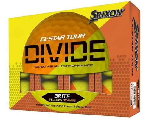 М'ячі для гольфу Srixon Q-Star Tour Divide2 12 шт, жовто-помаранчеві