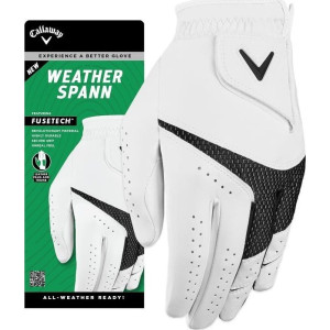 Рукавички для гольфу Callaway Weather Spann р. M-L, біло-чорні