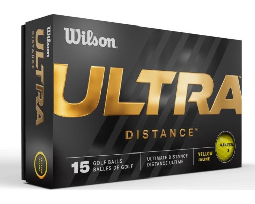 М'ячі для гольфу Wilson ULTRA Distance 2023 15 шт, жовті М'ячі для гольфу Wilson ULTRA Distance 2023 15 шт, жовті