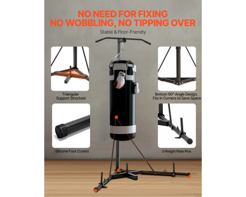 Стійка для боксерського мішка VEVOR, чорна