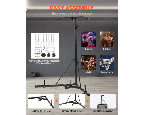 Стійка для боксерського мішка VEVOR, чорна