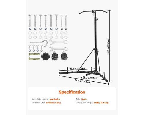 Стійка для боксерського мішка VEVOR, чорна