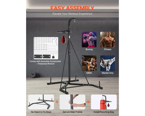 Стійка для боксерського мішка VEVOR, чорна